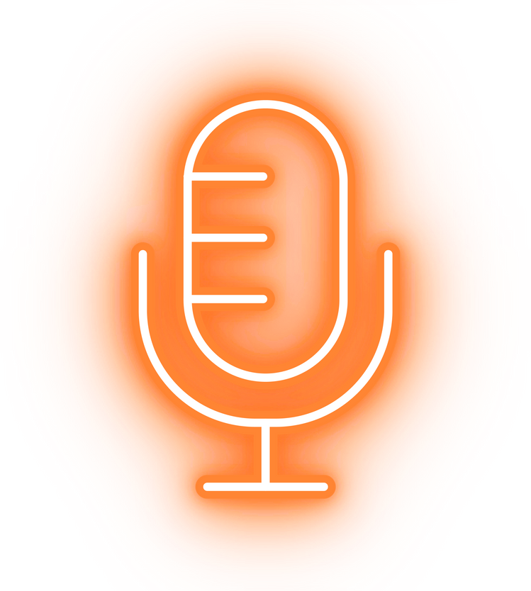 Neon orange mic icon